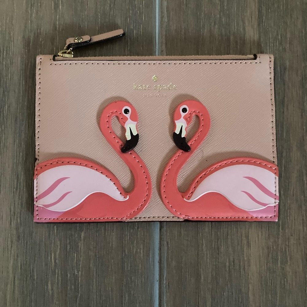 Kate Spade By the Pool Flamingo coin purse/cardholder.